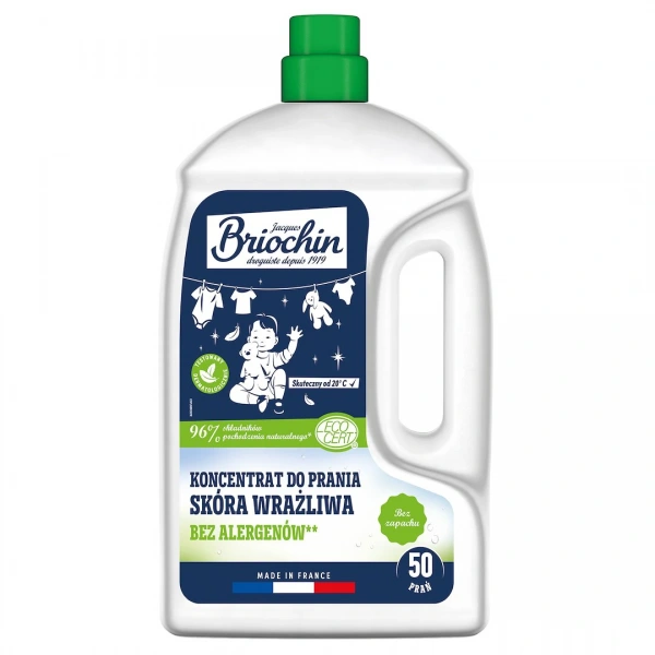 Płyn do prania bezzapachowy dla skóry wrażliwej (koncentrat) eco 2,27 l (50 prań) - briochin