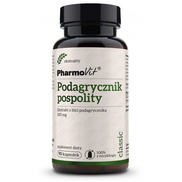 Podagrycznik pospolity ekstrakt (450 mg) bezglutenowy 90 kapsułek - pharmovit (classic)