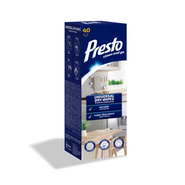 Presto Suche Ściereczki uniwersalne w pudełku 1op.-40szt
