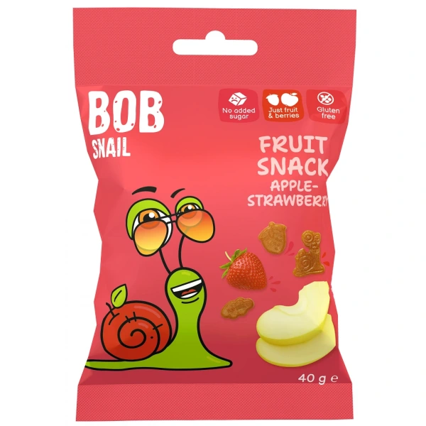 Przekąska roll jabłko - truskawka bez dodatku cukrów bezglutenowa 40 g - bob snail