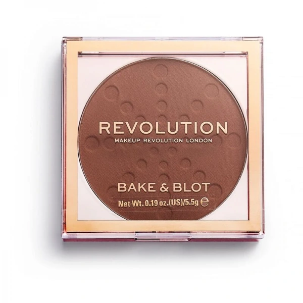 REVOLUTION Bake & Blot Puder prasowany Deep Dark 5.5g