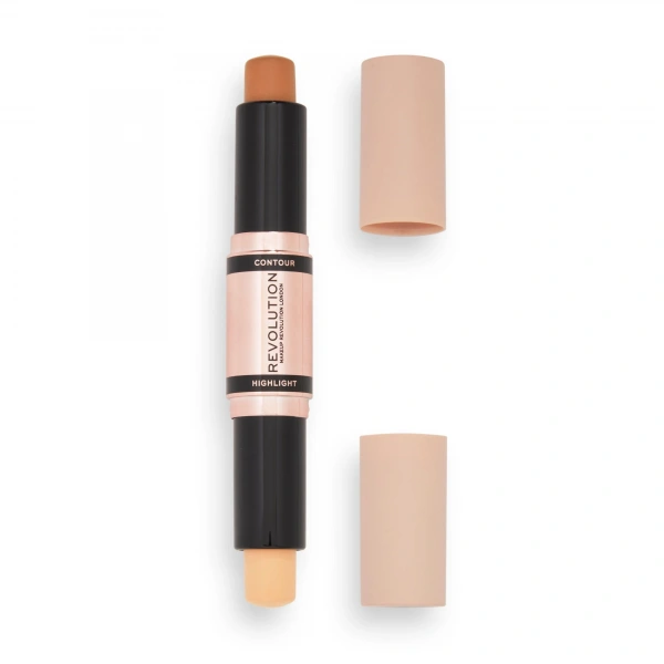 REVOLUTION Fast Base Contour Stick Dwustronny Sztyft konturujący do twarzy Medium