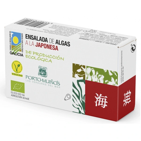 Sałatka z alg morskich w sosie japońskim bio 120 g (90 g) (puszka) - porto muinos