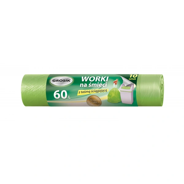 Sarantis Jan Niezbędny Grosik Worki na śmieci z taśmą 60L  1op-10szt