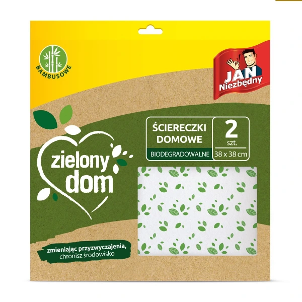 Sarantis Jan Niezbędny Zielony Dom Ściereczki domowe bambusowe  1op.-2szt