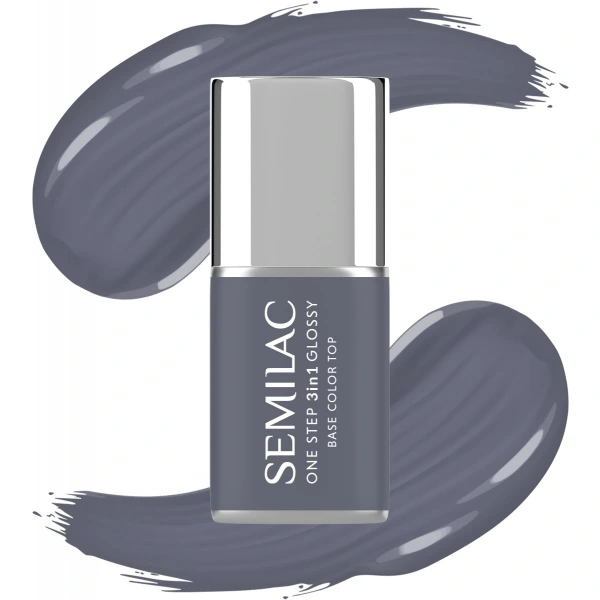 SEMILAC One Step Glossy 3in1 Lakier hybrydowy do paznokci S185 Stone Grey 7 ml