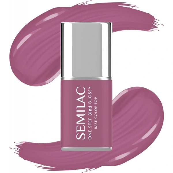 SEMILAC One Step Glossy 3in1 Lakier hybrydowy do paznokci S205 Purple Beige 7 ml