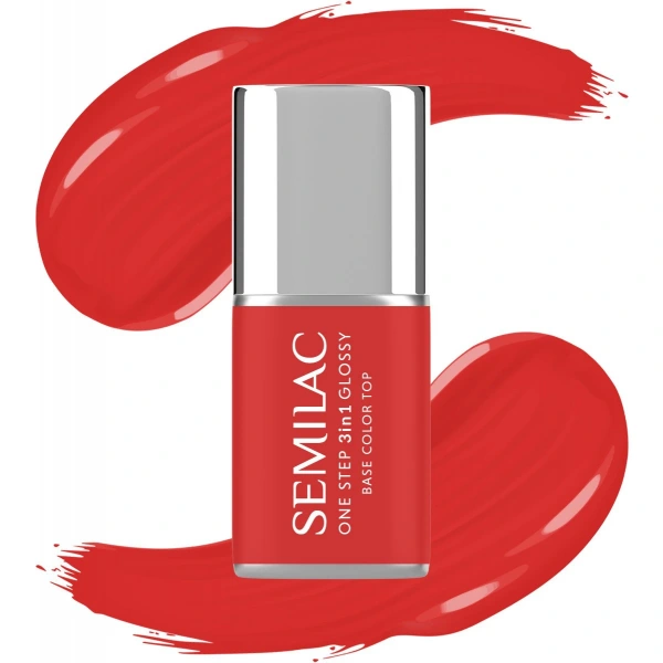 SEMILAC One Step Glossy 3in1 Lakier hybrydowy do paznokci S530 Scarlet 7 ml
