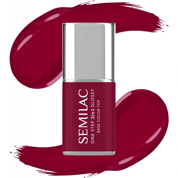 SEMILAC One Step Glossy 3in1 Lakier hybrydowy do paznokci S570 Dark Raspberry 7 ml