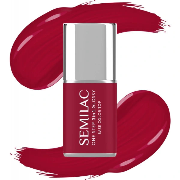 SEMILAC One Step Glossy 3in1 Lakier hybrydowy do paznokci S575 Dark Red 7 ml