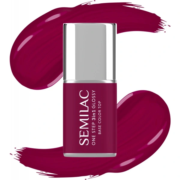 SEMILAC One Step Glossy 3in1 Lakier hybrydowy do paznokci S775 Plum Wine 7 ml
