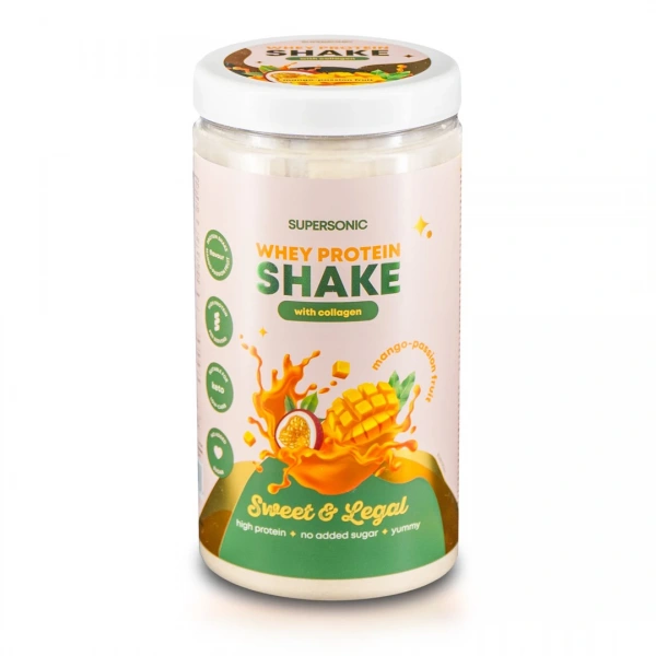 Shake proteinowy z kolagenem o smaku mango - marakuja bez dodatku cukrów keto 560 g - supersonic