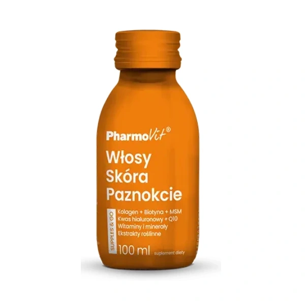 Shot kolagen na włosy, skórę, paznokcie bezglutenowy 100 ml - pharmovit