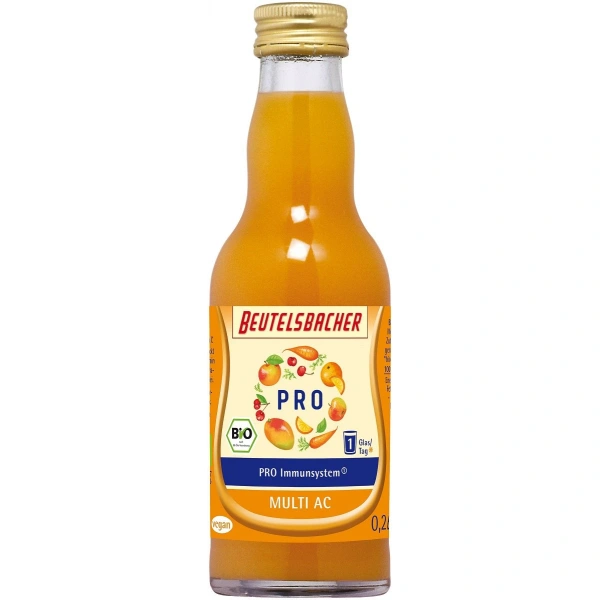 Shot na odporność jabłko - marchew - pomarańcza - mango - acerola bio 200 ml - beutelsbacher