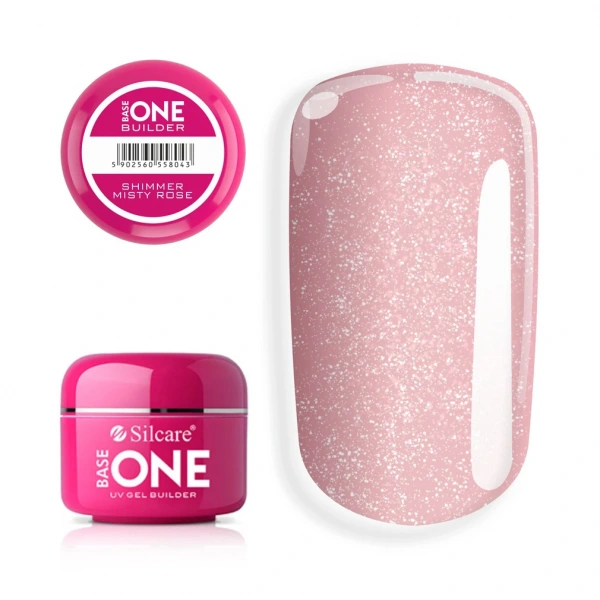 Silcare Base One UV Gel Żel budujący Shimmer Misty Rose 50g