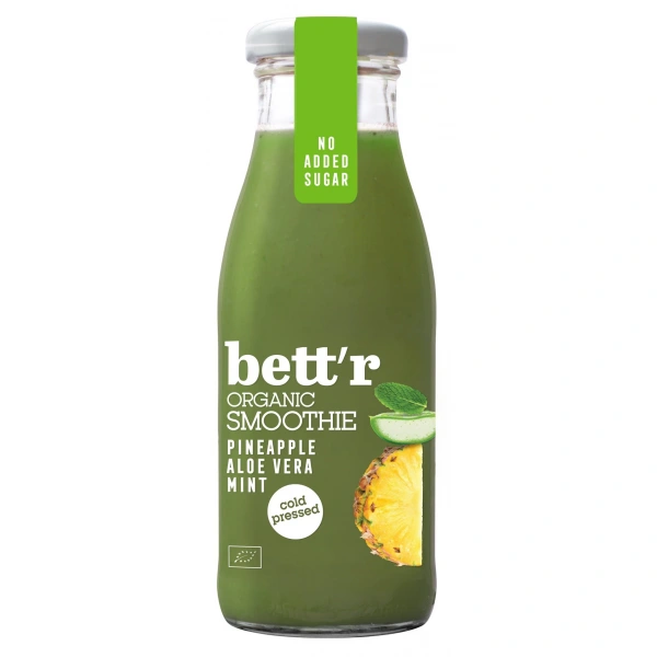 Smoothie ananas - aloes - mięta tłoczone na zimno bio 250 ml - bett'r