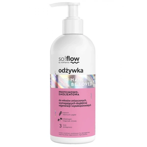SO!FLOW Proteinowo-emolientowa odżywka do włosów zniszczonych, wymagających regeneracji 300 ml