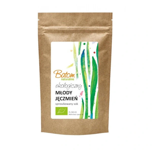 Sok z młodego jęczmienia sproszkowany bio 100 g - batom