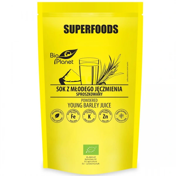 Sok z młodego jęczmienia sproszkowany bio 150 g - bio planet