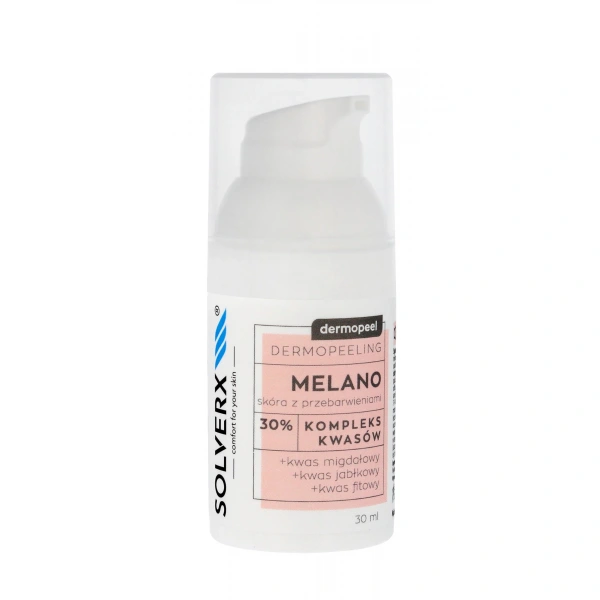 SOLVERX Dermopeel Dermopeeling Melano - Kompleks Kwasów 30% (migdałowy,jabłkowy,fitowy) 30ml