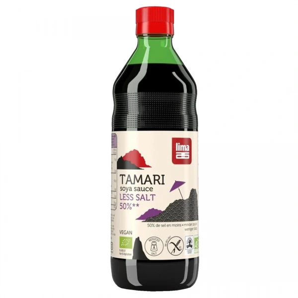 Sos sojowy tamari 50 % mniej soli bezglutenowy bio 250 ml - lima