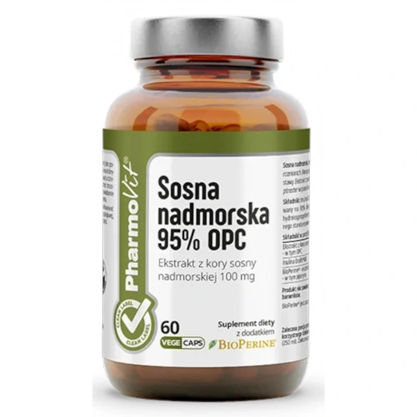 Sosna nadmorska ekstrakt 95% opc bezglutenowy 60 kapsułek - pharmovit (clean label)