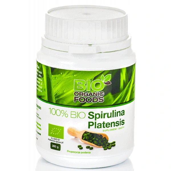 Spirulina platensis bio (250 mg) 1200 tabletek - bio organic foods