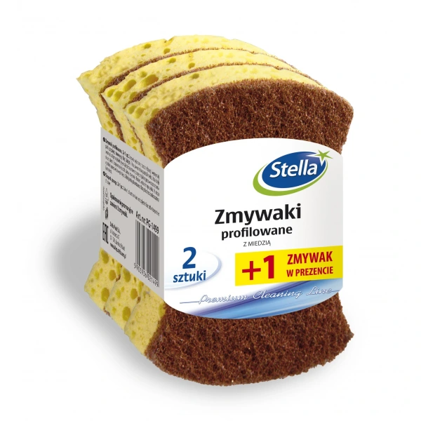 STELLA Zmywaki profilowane z miedzią 3szt