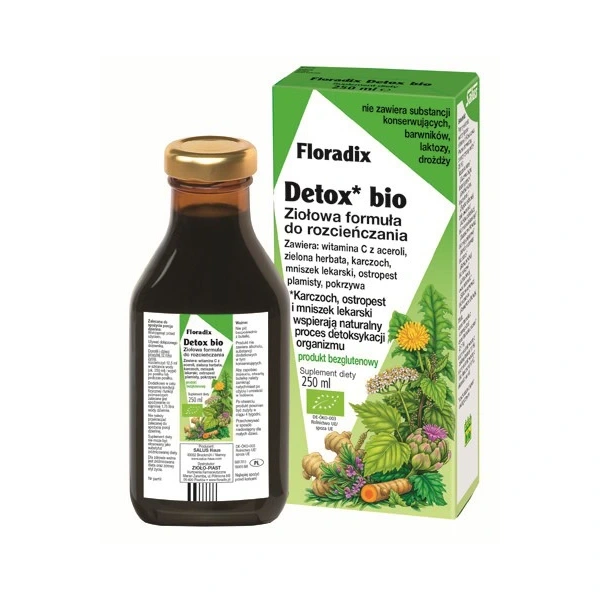 Suplement diety detox w płynie bezglutenowy bio 250 ml - salus (floradix)