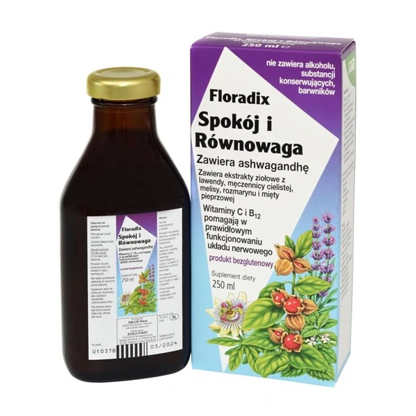Suplement diety spokój i równowaga w płynie bezglutenowy 250 ml - salus (floradix)