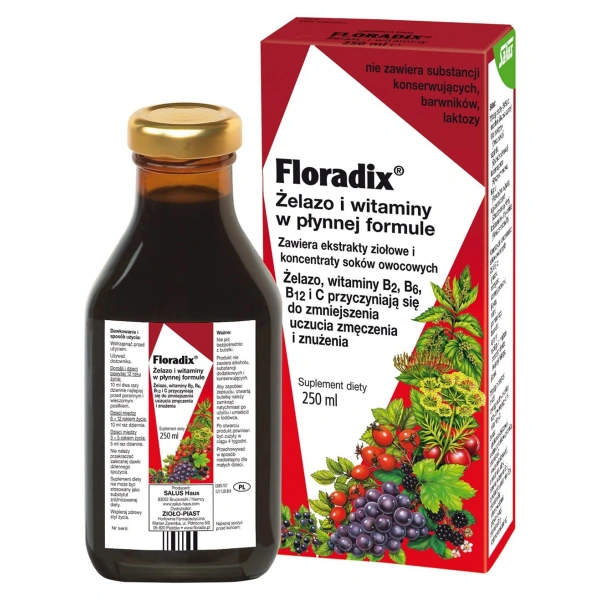 Suplement diety żelazo + witaminy w płynie 250 ml - salus (floradix)