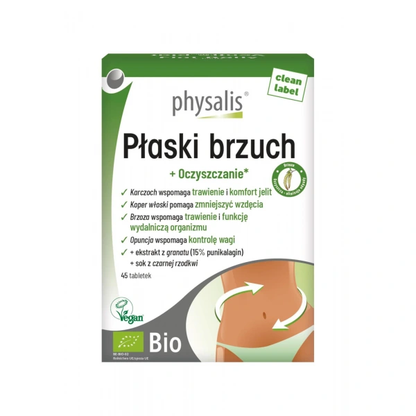 Tabletki na płaski brzuch bio 45 szt. - physalis
