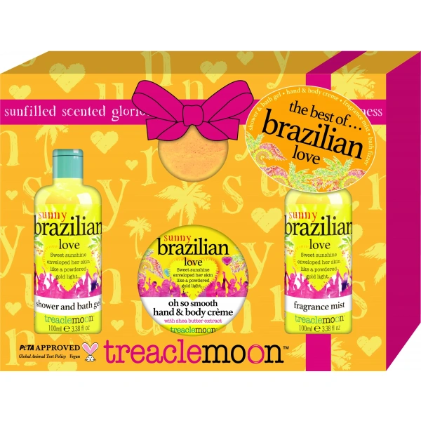 TREACLEMOON Zestaw prezentowy The Best of Brazilian Love  (Żel pod prysznic+Balsam do ciała+Mgiełka do ciała+Kula do kąpieli) 1 op. - 4 szt.