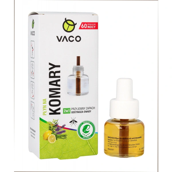 VACO ECO Płyn do elektro na komary,meszki i muszki 2w1 (Citronella) - wkład 45ml