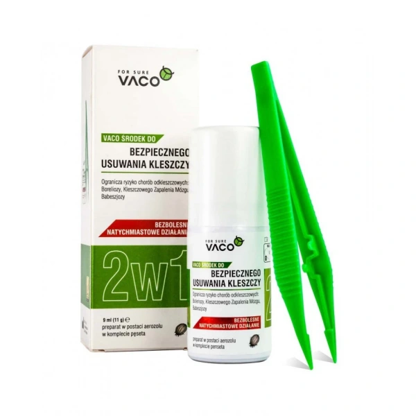 VACO ECO Środek do bezpiecznego usuwania kleszczy 2w1 9ml + pęseta