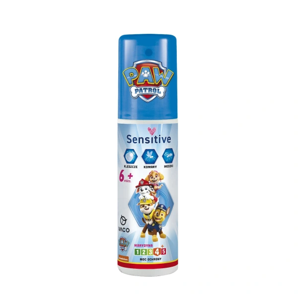 VACO Paw Patrol Płyn Sensitive na komary,kleszcze i meszki (Ikarydyna 10%) - dla dzieci (6m+)90ml