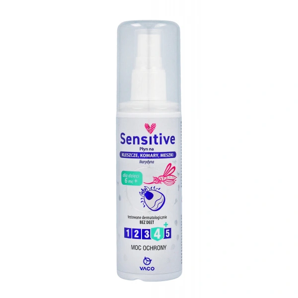 VACO Sensitive Płyn na kleszcze,komary,meszki - Ikarydyna 10% (od 6-go miesiąca życia) 80ml