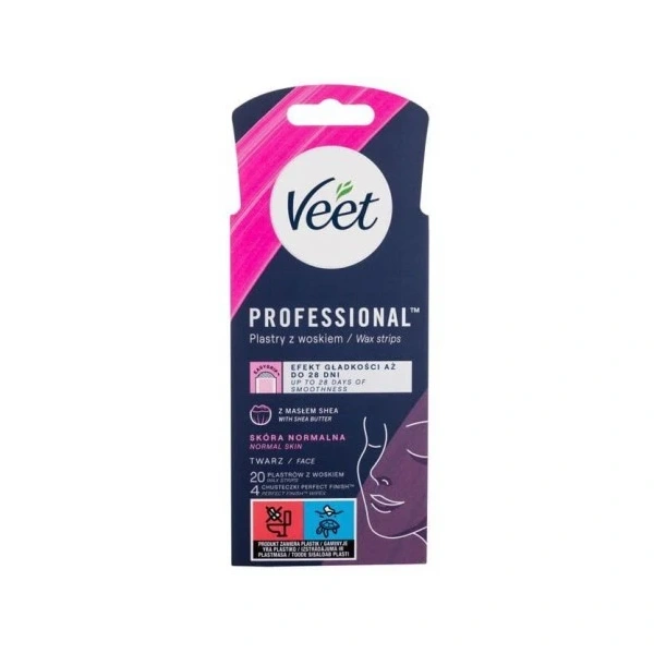 VEET Easy-Gelwax Precyzyjne plastry z woskiem do depilacji twarzy 20szt