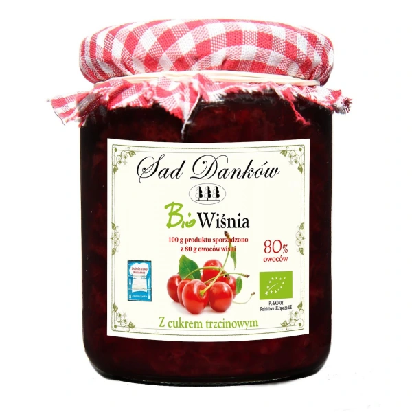Wiśnia 80 % z cukrem trzcinowym bio 270 g - sad danków