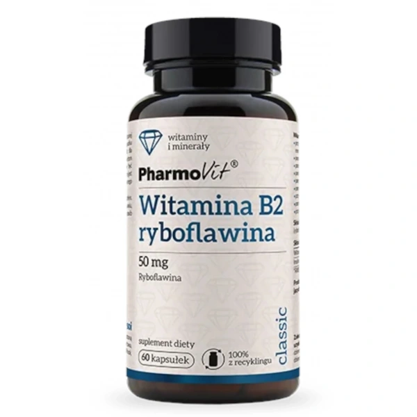 Witamina b2 (50 mg) bezglutenowa 60 kapsułek - pharmovit (classic)