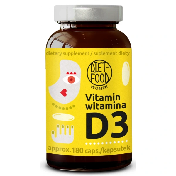 Witamina d3 100 µg (4000 j.m) 180 kapsułek - diet-food