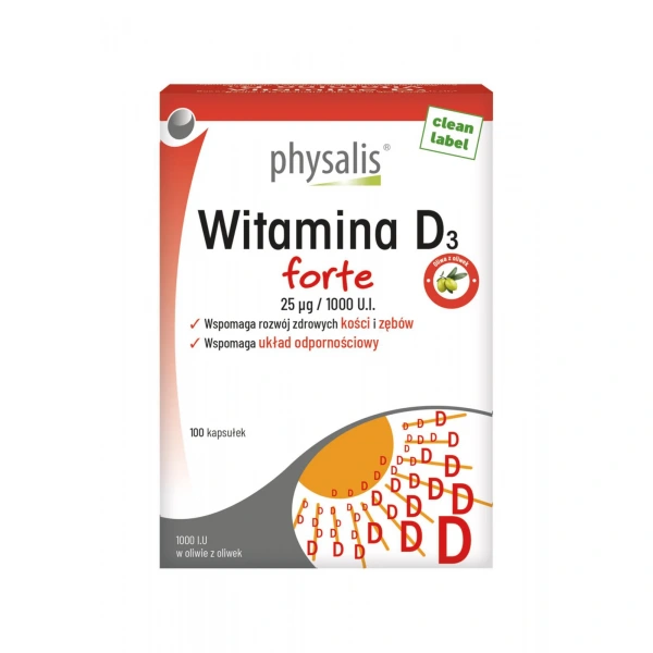 Witamina d3 forte 100 kapsułek - physalis