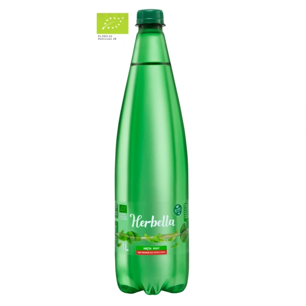 Woda gazowana o smaku mięty bez cukru bio 1 l - aqua east (herbella)
