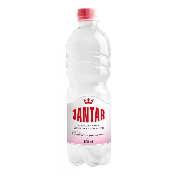 Woda źródlana średniozmineralizowana lekko gazowana 500 ml - jantar