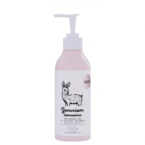 YOPE Naturalny Żel do higieny intymnej Geranium i Żurawina 300ml