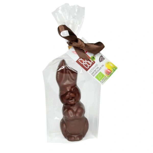 Zając z ciemnej czekolady 70 %  bio 55 g - cocoa (produkt sezonowy)