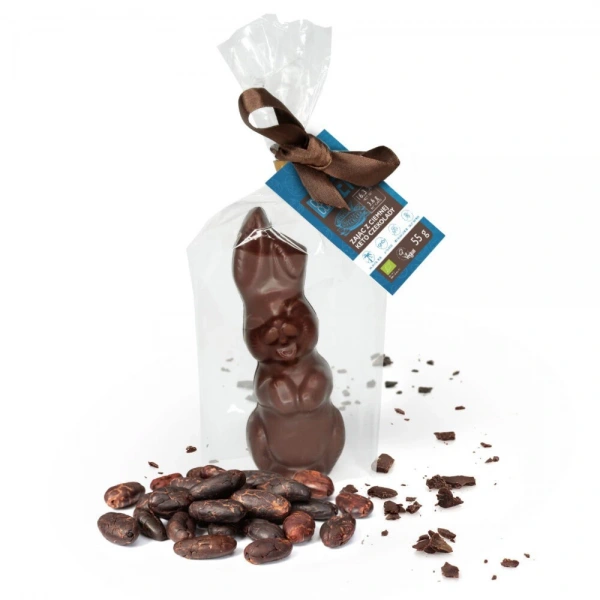 Zając z ciemnej czekolady bez dodatku cukrów keto bio 55 g - cocoa (produkt sezonowy)