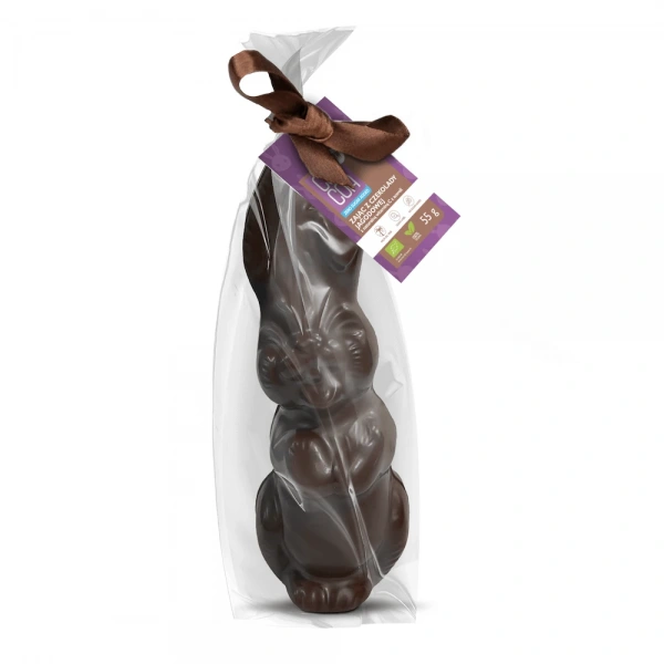 Zając z czekolady jagodowej z witaminą c z aceroli bez dodatku cukrów bio 55 g - cocoa (produkt sezonowy)