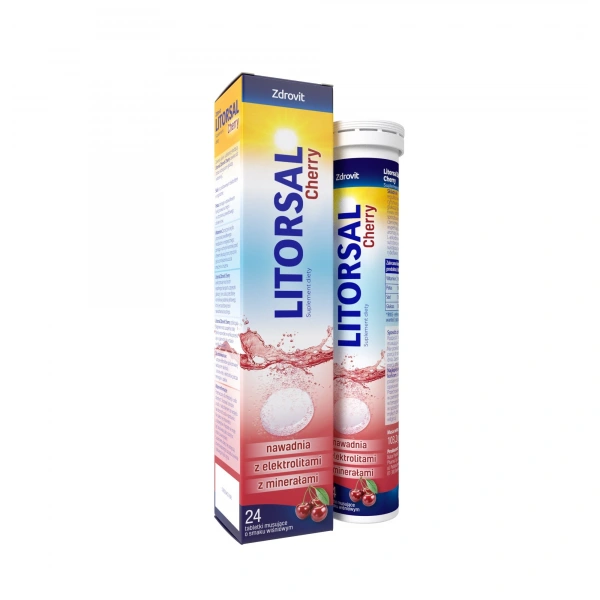 ZDROVIT Litorsal Cherry 24 tabletki musujące - smak wiśniowy
