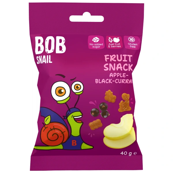 Żelki jabłko - czarna porzeczka bez żelatyny bezglutenowe 40 g - bob snail